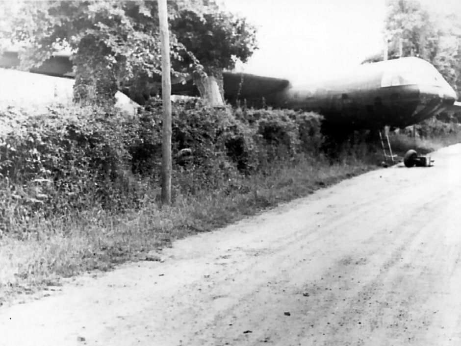 Allied glider that crash-landed during the early stages of the invasion of France, near Hiesville. 6 June 1944