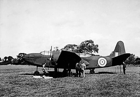 A Dummy A-20 Havoc aircraft on a fake airfield in Britain, Oct. 1943